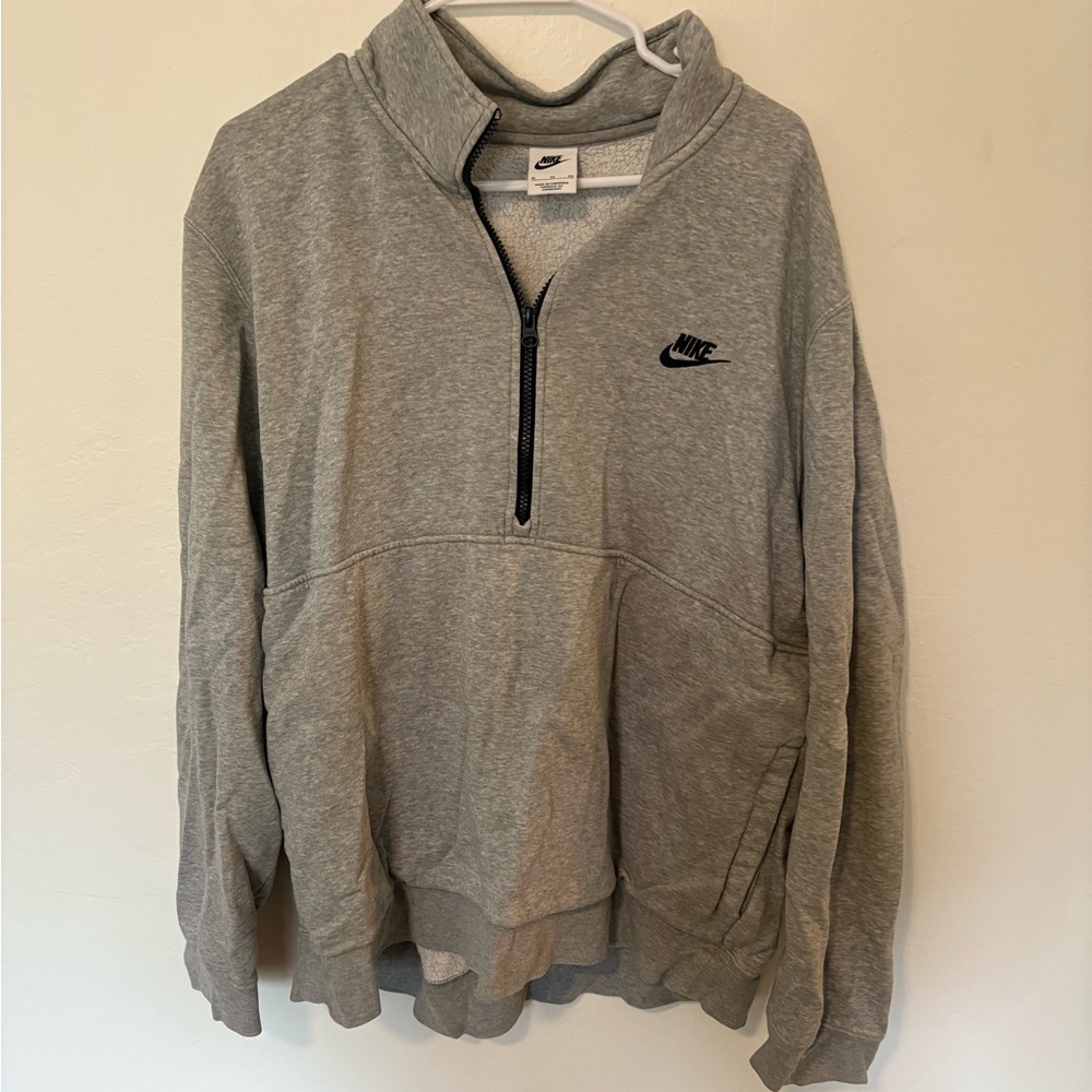 Nike Heather Gray Fleece-Lined Pullover